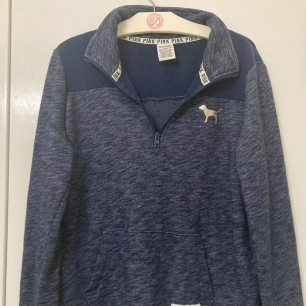 Victoria’s Secret Pink Quarter Zip Pullover Hoodie Size Small Love Pink VsPink - Picture 11 of 17
